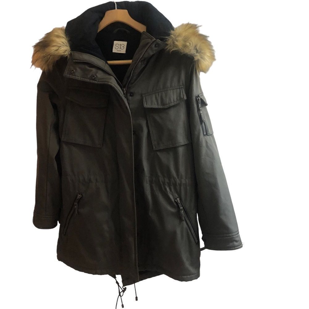 Sam S13 Anorak Removable Faux Fur Lined Hood Outdoor Jacket Size Large - Picture 2 of 6